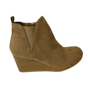 Time and Tru Tan Wedge Suede Ankle Boots